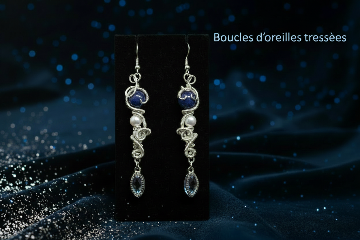 3:Boucles d'oreilles tressées
