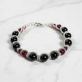 Bracelet onyx grenat - marbre blanc bracelet original