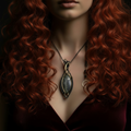 Image carrée – pendentif labradorite rousse