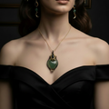 Parure aventurine - chaîne originale fine dorée