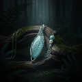 Pendentif amazonite triskel - de face dark luxe forêt