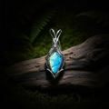 Pendentif fil argent blanc brillant
