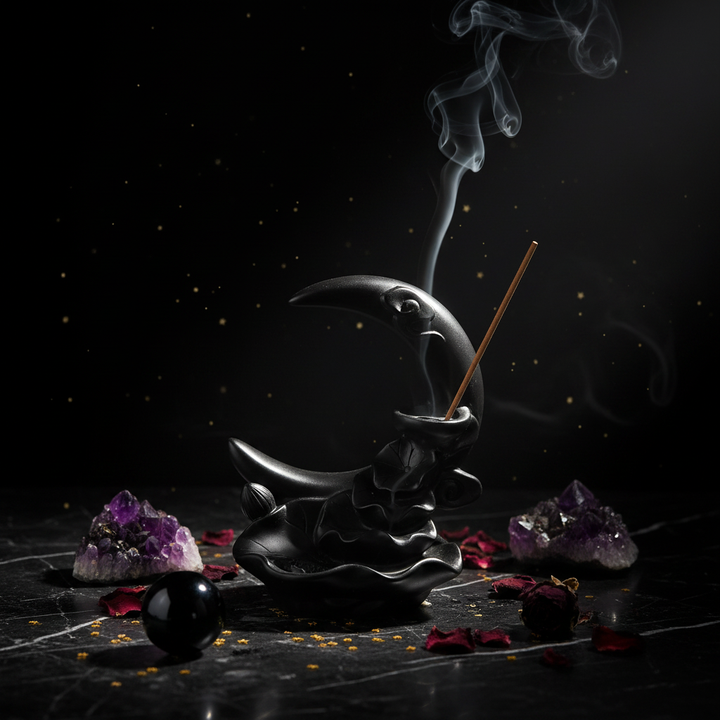 Porte-encens crâne — dark luxe