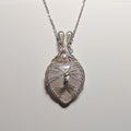 Pendentif Quartz Rose Cœur – Wire Wrapping Arbre de Vie Argenté