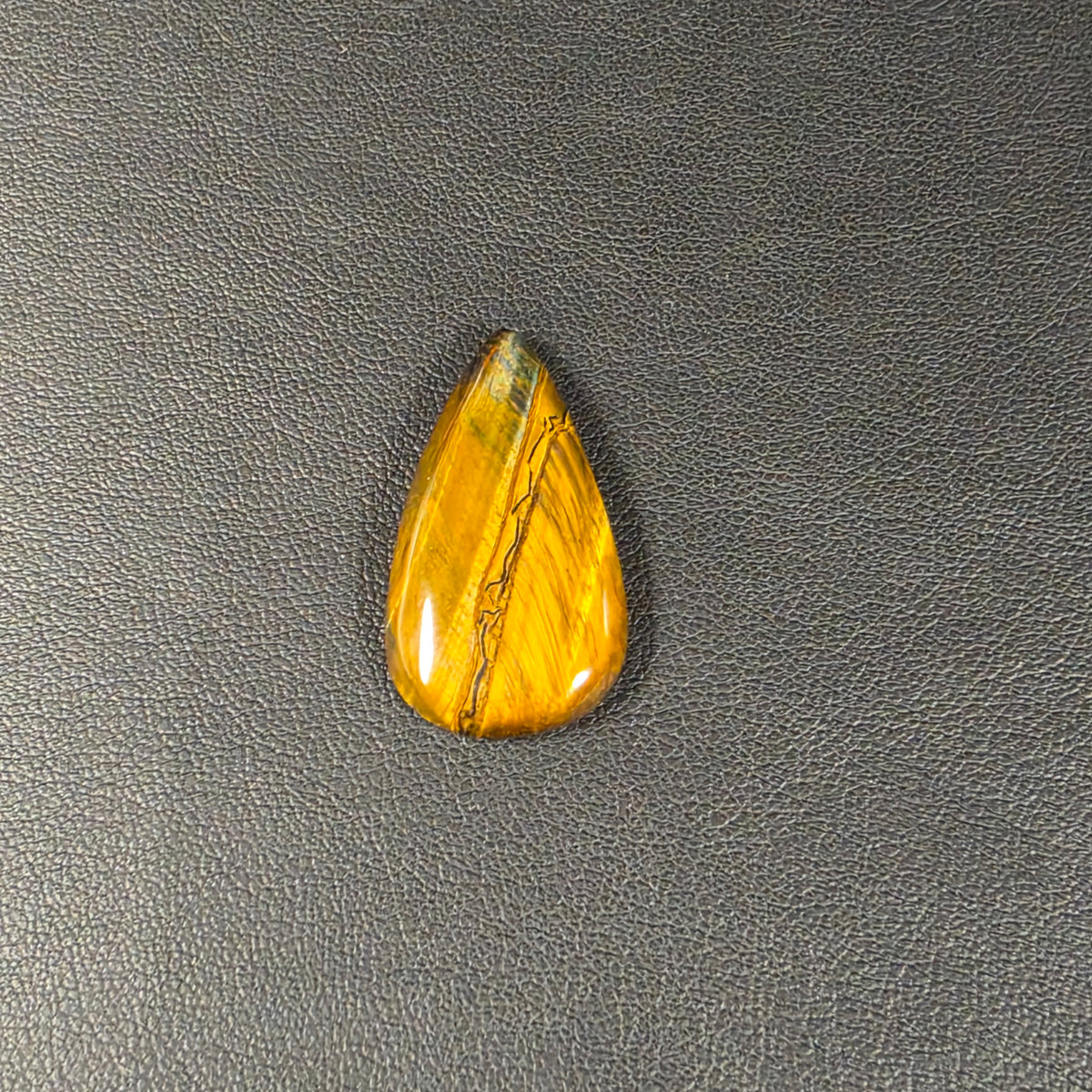 Cabochon Goutte Œil de Tigre Naturel – Montage Inclus