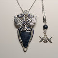 Pendentif Tressé Arbre de Vie – Dumortierite Argent & Bleu Nuit
