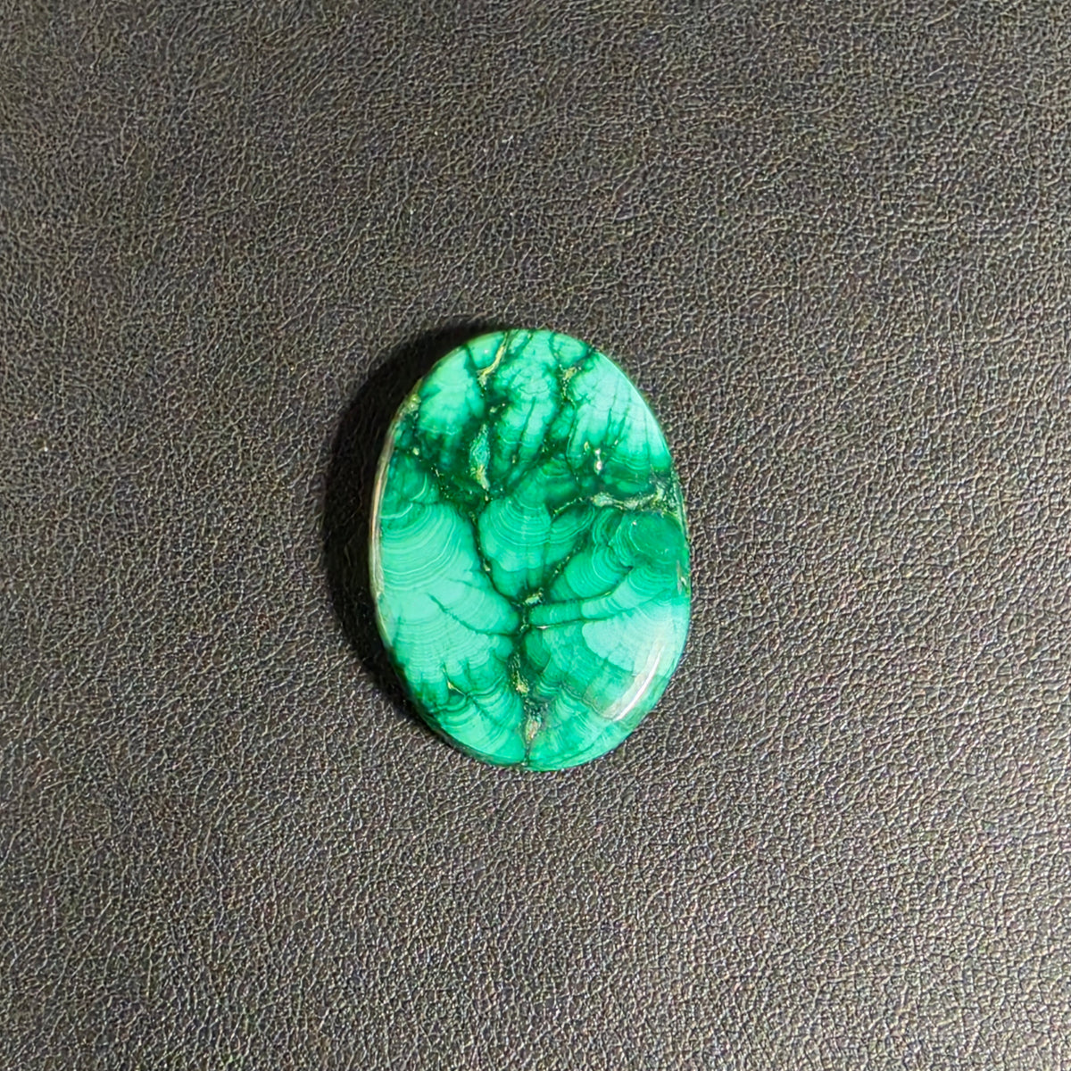 Cabochon Ovale Malachite Naturelle – Montage Inclus