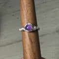 Bague Cuivre Patiné Argenté & Améthyste | Pièce Unique Artisanale
