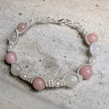 Bracelet Cuivre Patiné Fait Main - Opale Rose & Pierre de Lune