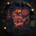 Tapis de tirage sur table ronde dans le style de la boutique